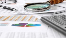 Accounting Tools, financial data and charts on the Table