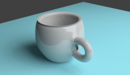 Image of a white ceramic teacup on a blue table with a dark grey background for an article about the top five RFP solutions for retail services.
